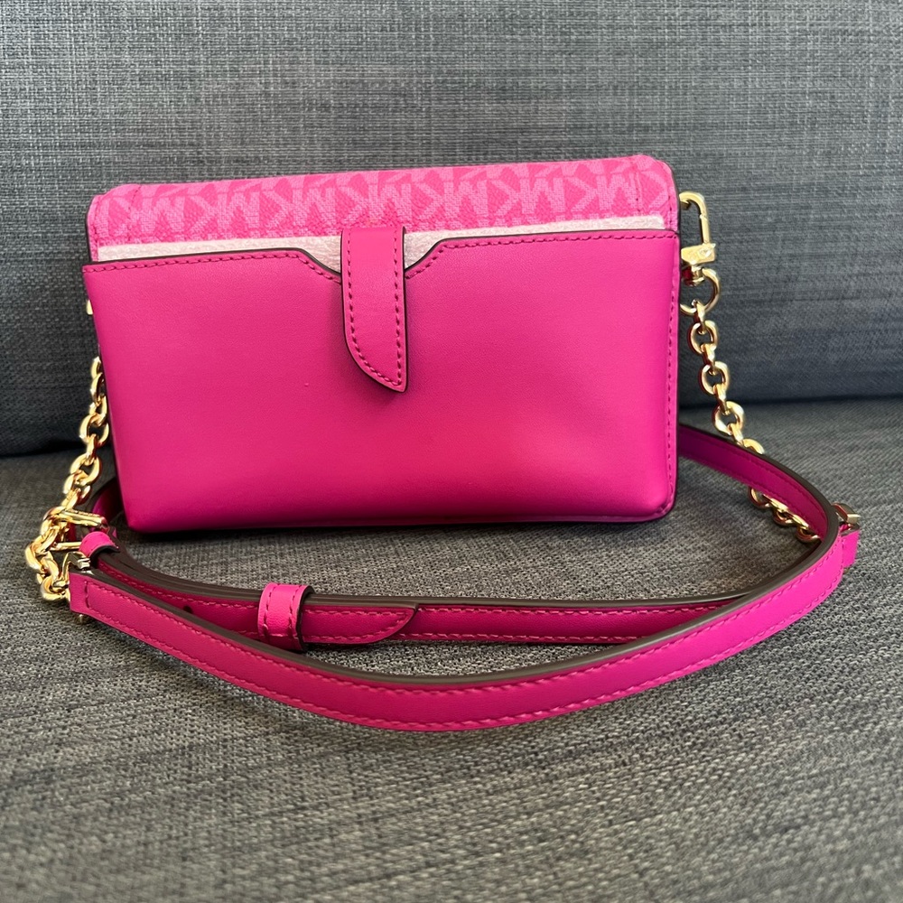 NWT MICHAEL KORS JET SET CHARM SMALL PHONE CHAIN CROSSBODY BAG CLUTCH - Picture 4 of 11